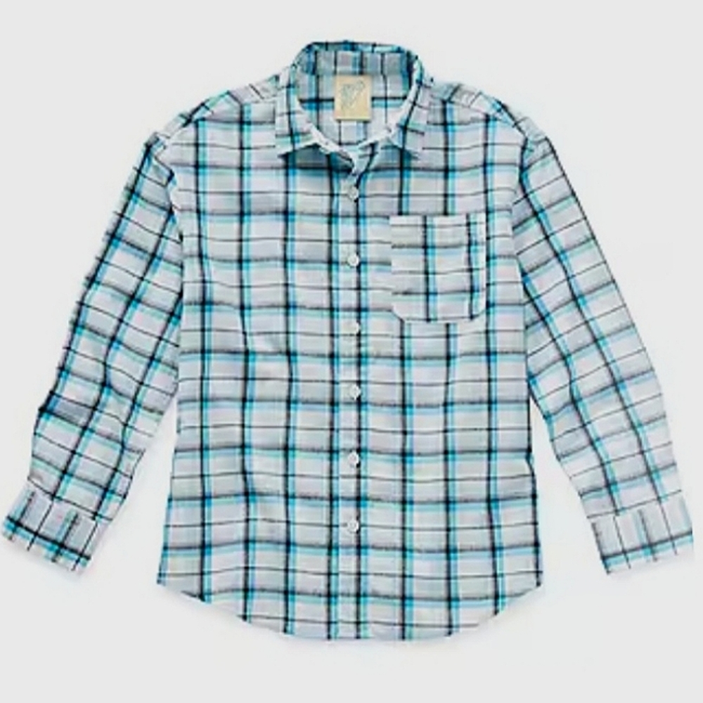 Thereabouts Big Boys Long Sleeve Button-Down Shirt, Size Xl(18-20) Color Blue